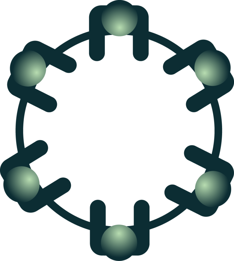 green balls circle